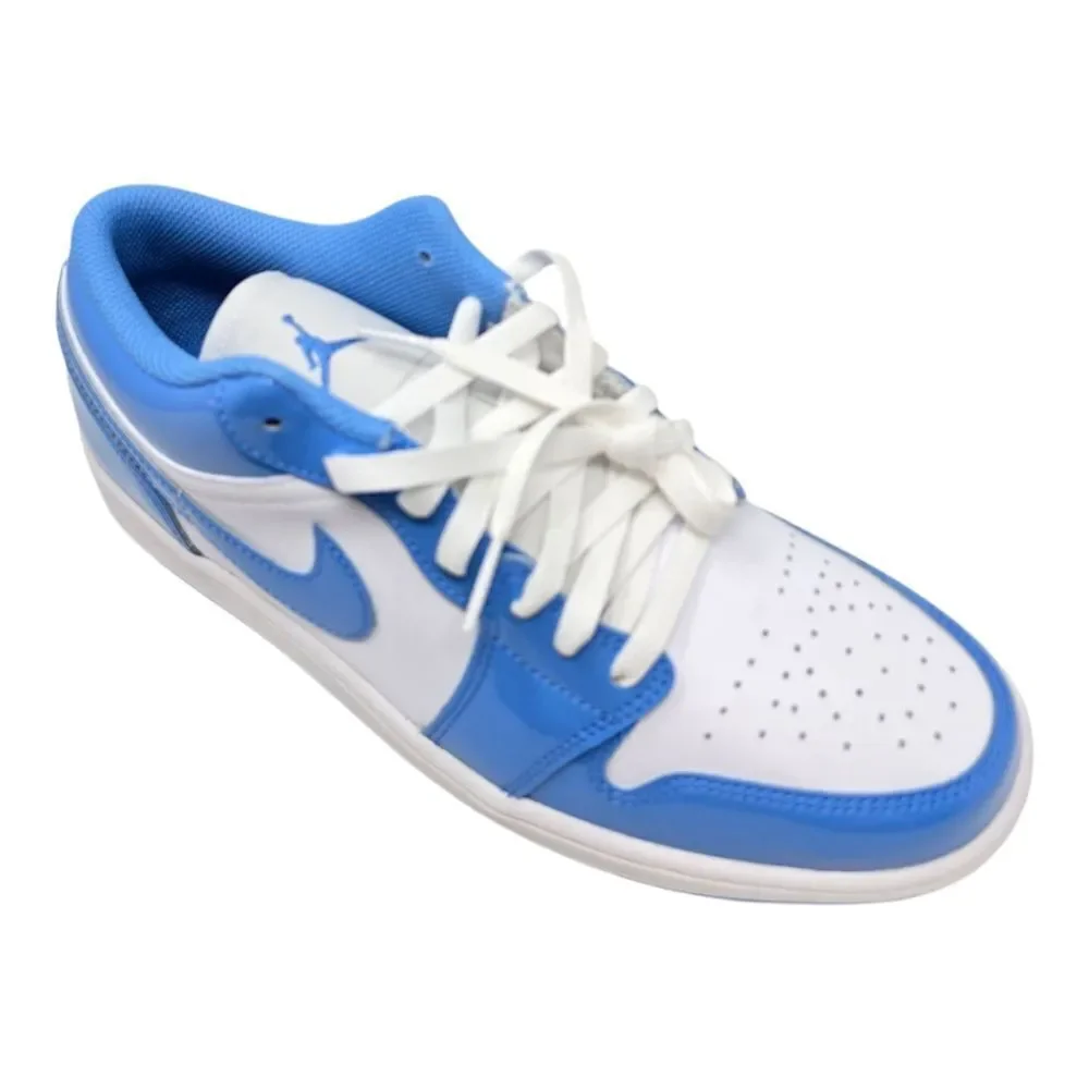 Nike Air Jordan 1 Low SE UNC Legend Blue White Patent FZ2138-114 Men Size's
